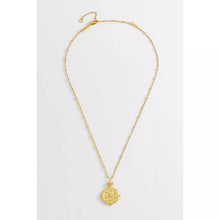 Load image into Gallery viewer, Floral Coin Gold Necklace