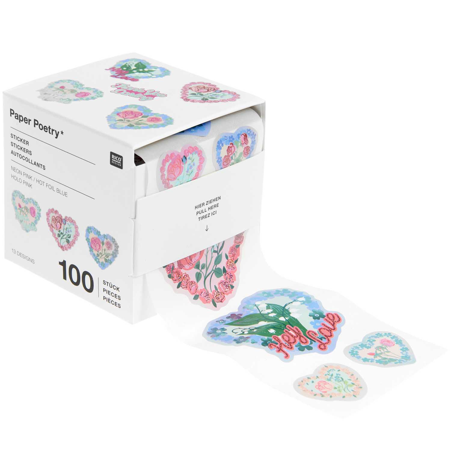 La Vie En Rose Heart Shaped Stickers