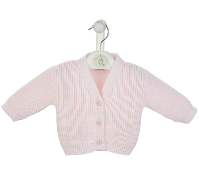 Pink Rib Knit Cardigan