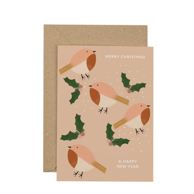 Robin & Holly Christmas Card