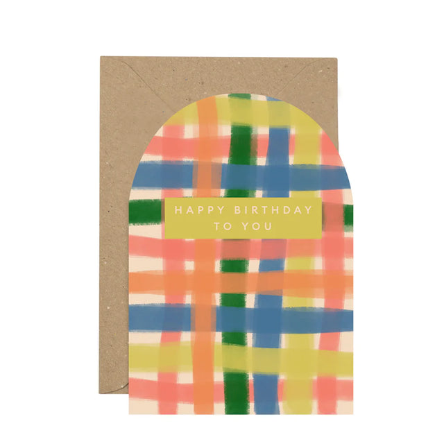 Bright Gingham Birthday Card