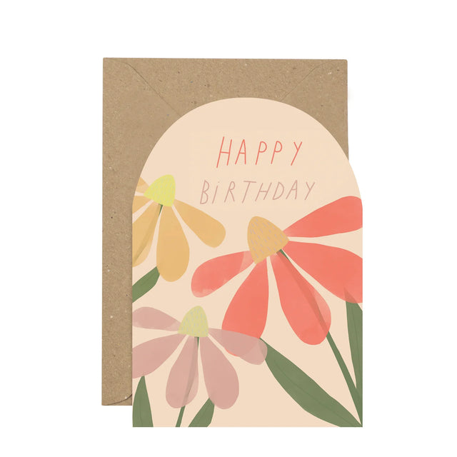 Birthday Flowers Curved Card