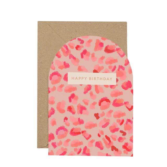 Neon Leopard Birthday Card