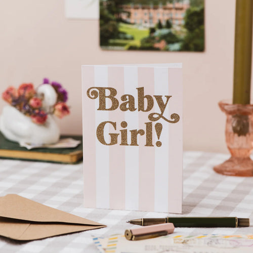 Baby Girl Glitter Card