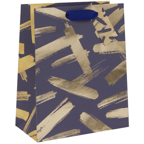 Large Navy Brush Stroke Gift Bag