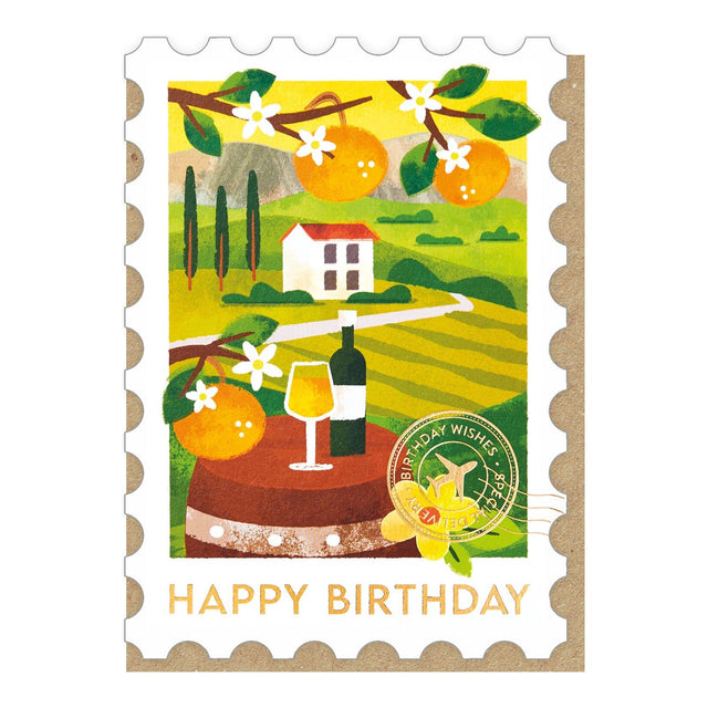 Tuscany Stamp Birthday Card