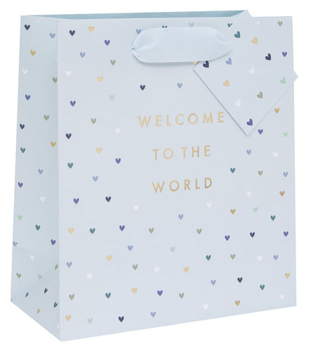Medium Welcome Little One Blue Gift Bag