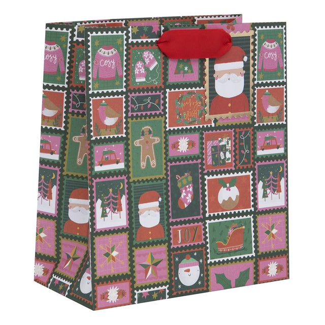 Medium North Pole Stamps Gift Bag
