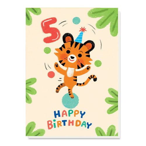Age 5 Circus Tiger Card