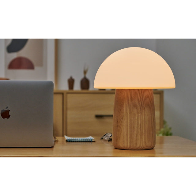 Large Alice Mushroom Light: White Ash