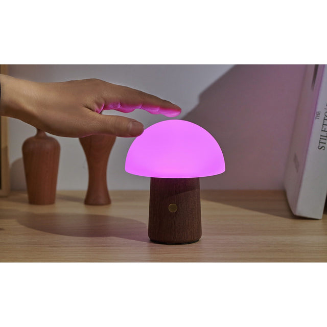 Mini Alice Mushroom Lamp: Walnut