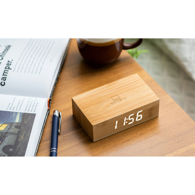 Natural Bamboo Flip Click Clock