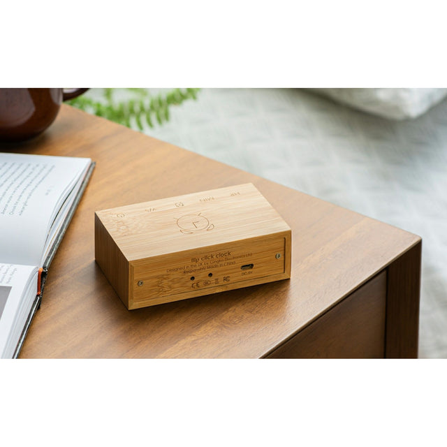 Natural Bamboo Flip Click Clock