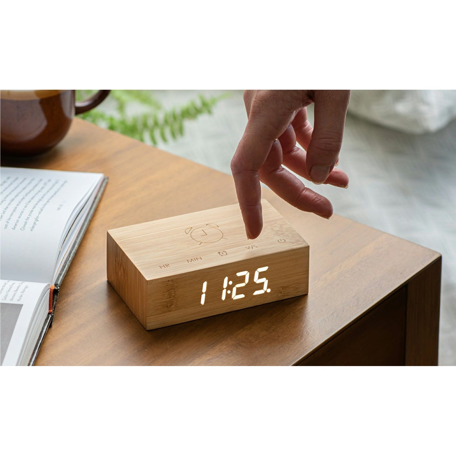 Natural Bamboo Flip Click Clock