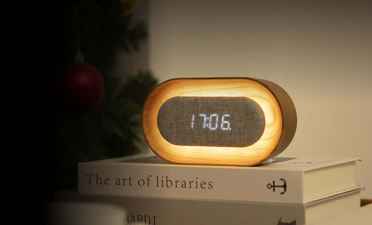 Lumos Clock Light: Oval Walnut