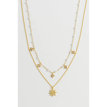 Load image into Gallery viewer, Pearl And Star Double Chain Gold Plated Necklace