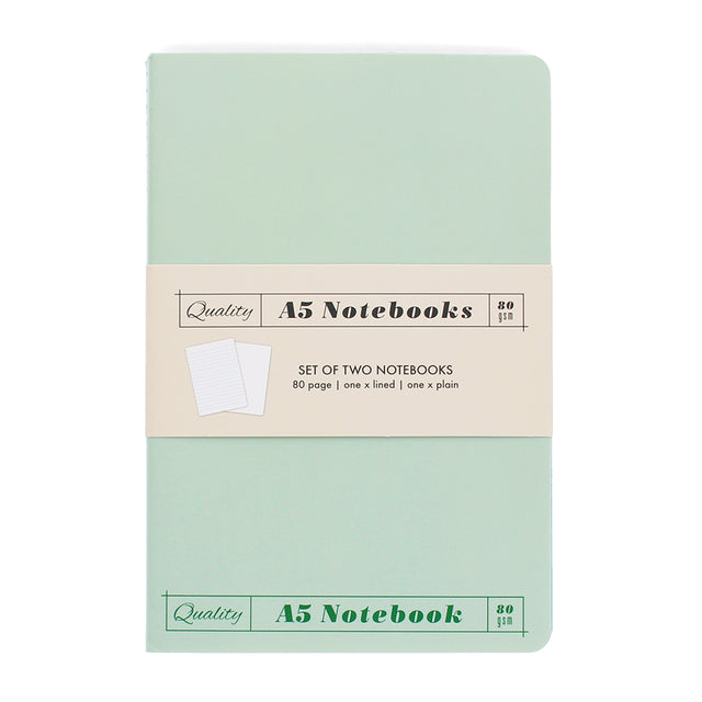 A5 Green & Aqua Notebooks