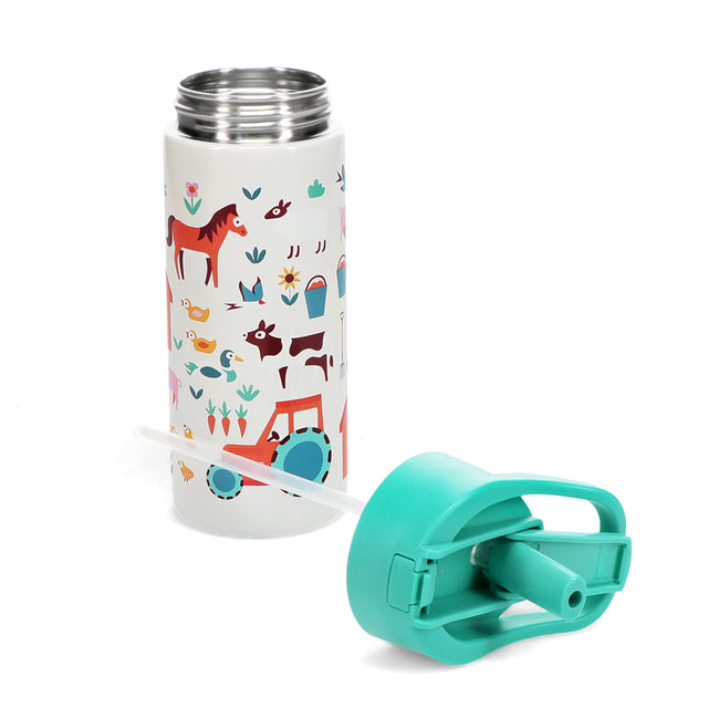 On The Farm Stainless Steel Push Button Bottle