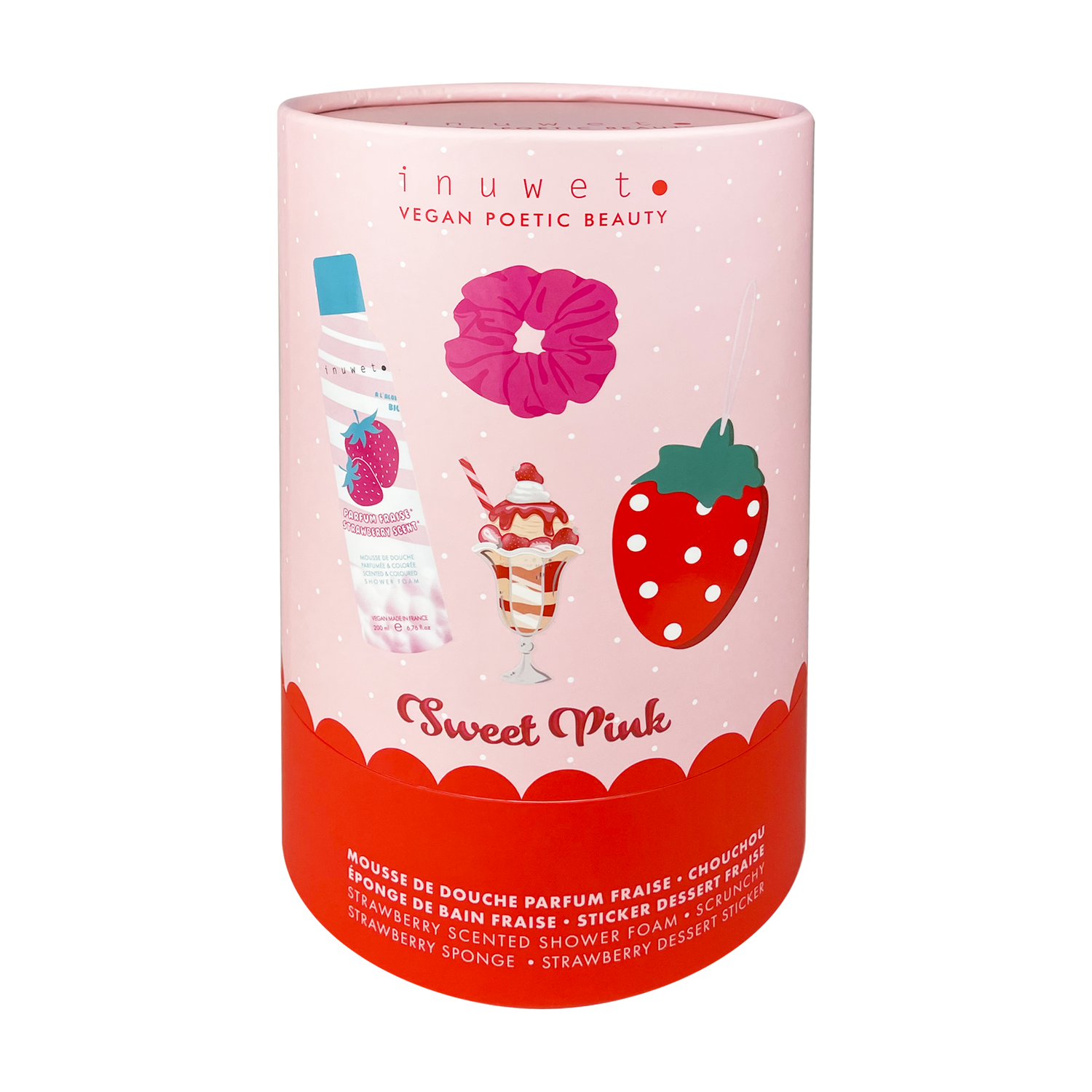 Sweet Pink Strawberry Bath Set