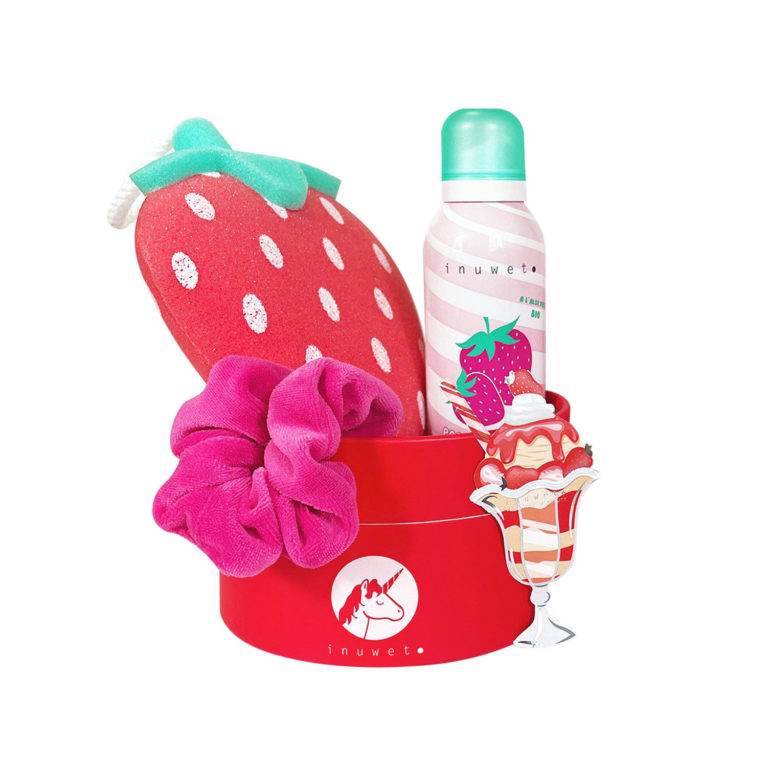 Sweet Pink Strawberry Bath Set