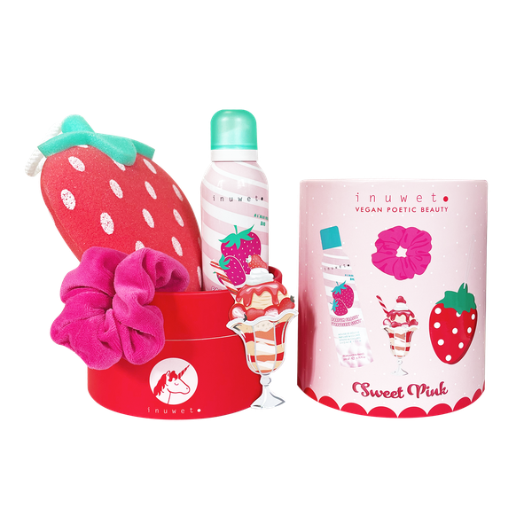 Sweet Pink Strawberry Bath Set