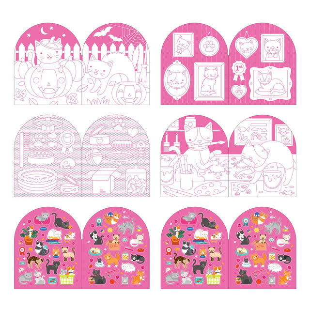 Cats Colouring Book + Stickers