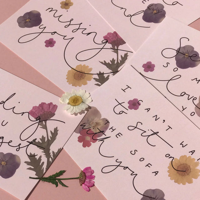 Set Of 4 Floral Postcards