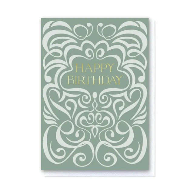 Duck Egg Swirl Birthday Card