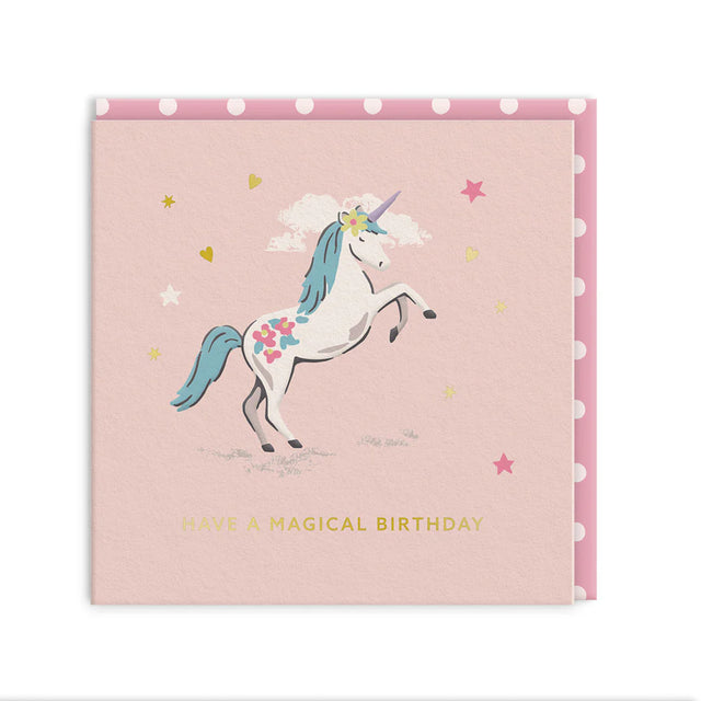 Mini Square Unicorn Birthday Card