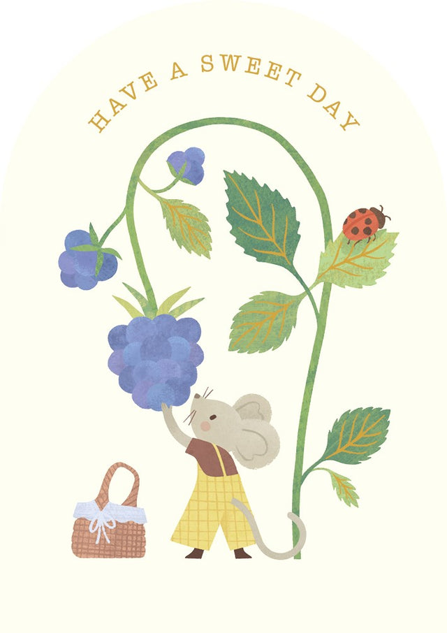 Little Mouse Blueberry Card