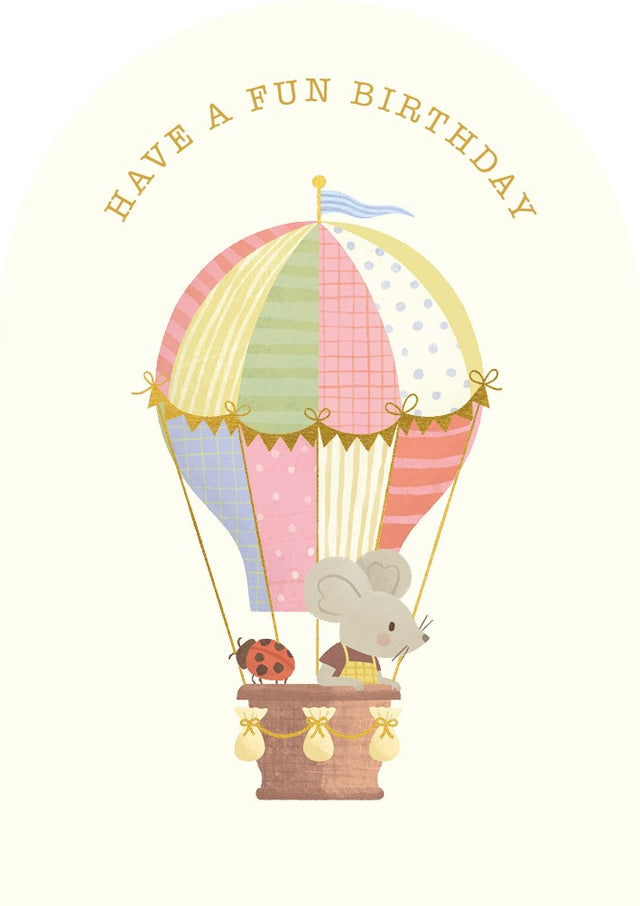 Little Mouse Hot Air Balloon Card