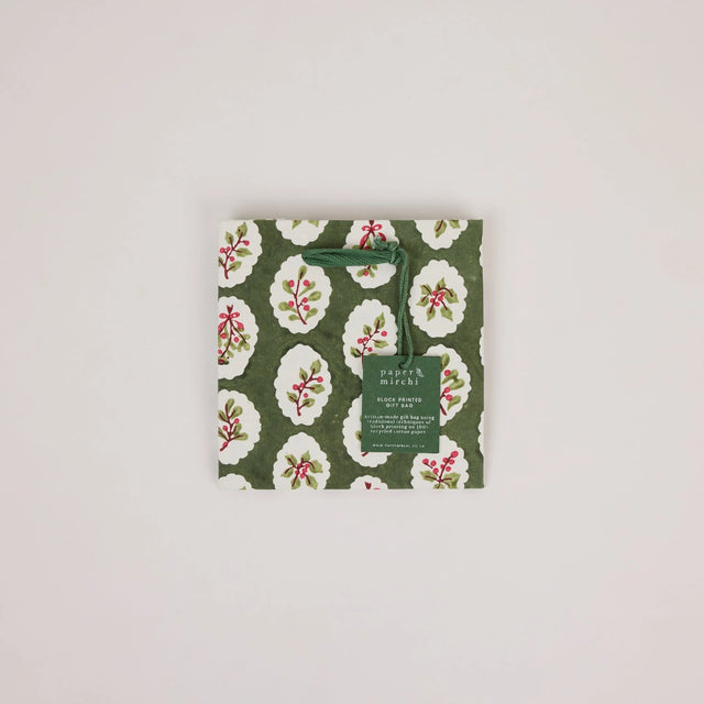 Small Holly Green Gift Bags