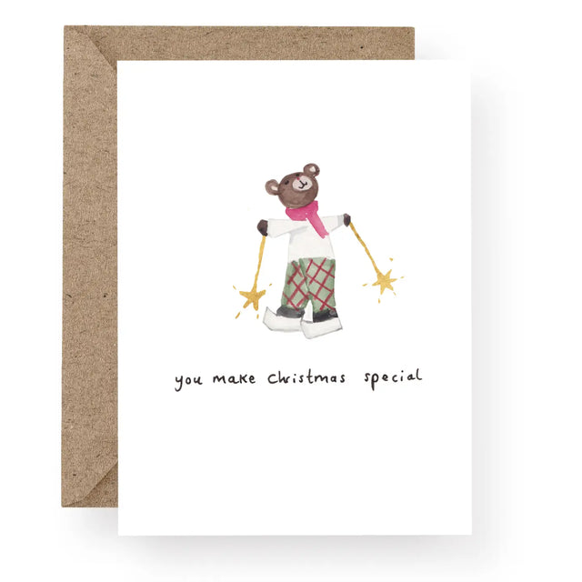 Skating Bear Card