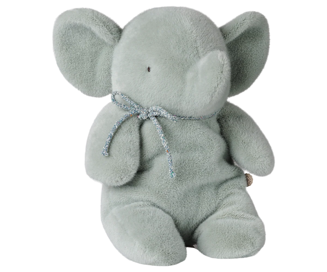 Medium Plush Elephant: Soft Mint