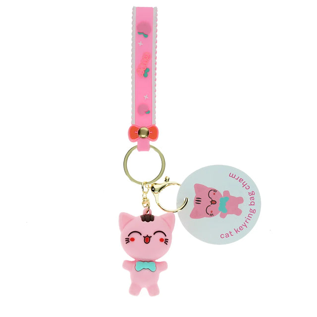 Pink Cat Keyring Bag Charm
