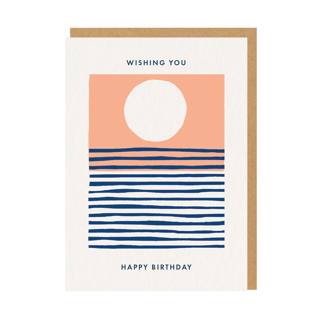 Sun Set Stripes Birthday Card