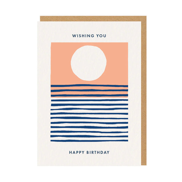 Sun Set Stripes Birthday Card