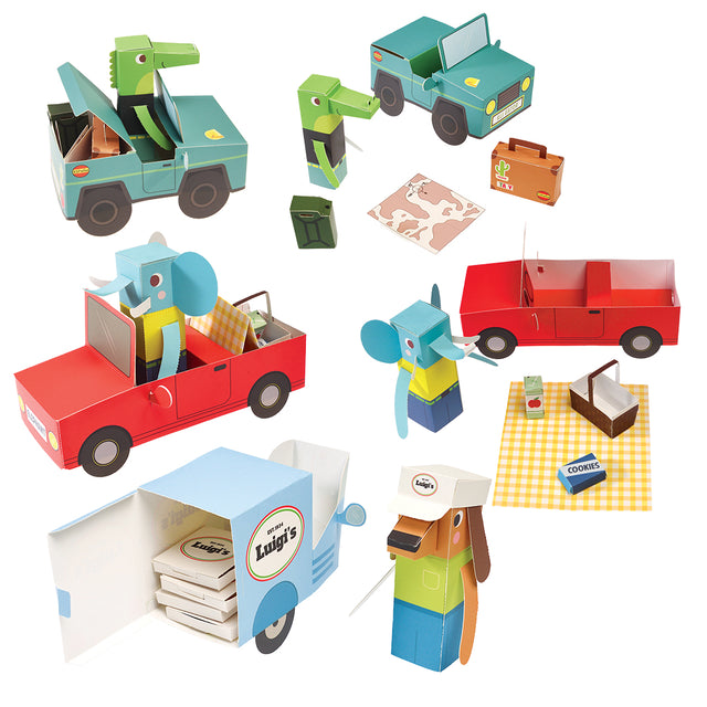 3D Animal Automobiles Craft Playset