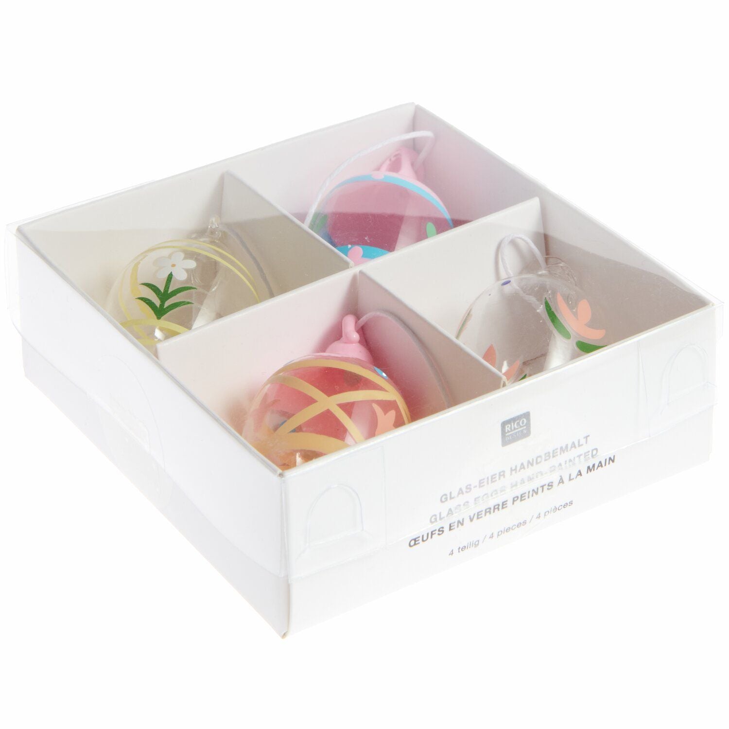 Glass Hand Painted Eggs