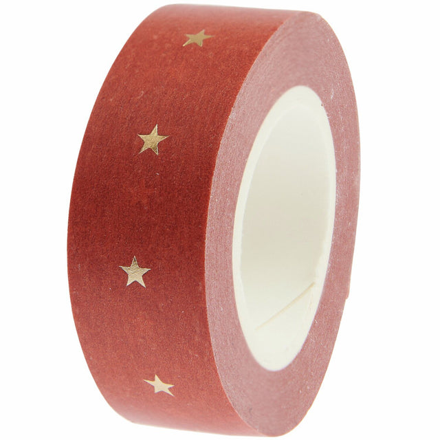 Red Gold Stars Washi Tape