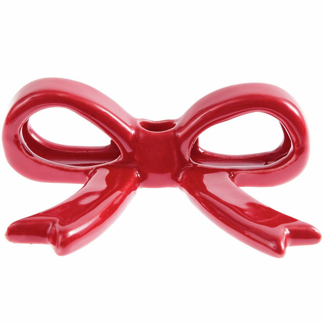 Red Bow Ceramic Candle Holder