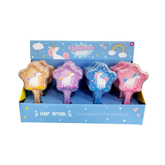 Unicorn Star Shaped Glitter Hair Brush