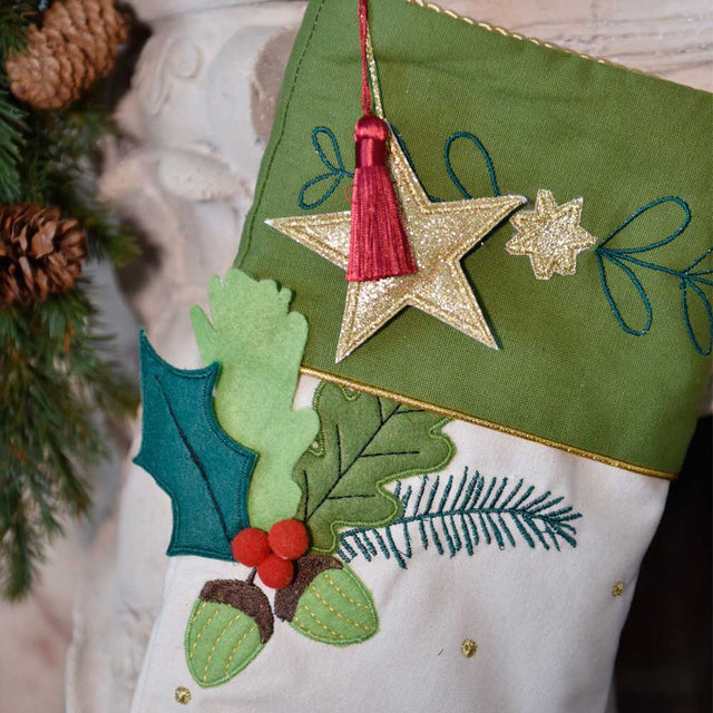 Squirrel Embroidered Stocking