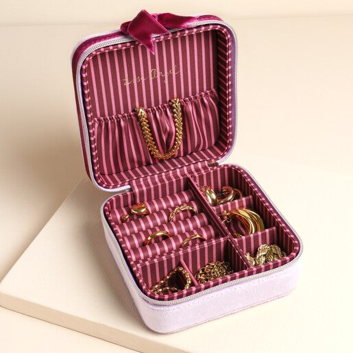 Lilac & Fuchsia Bow Square Jewellery Box