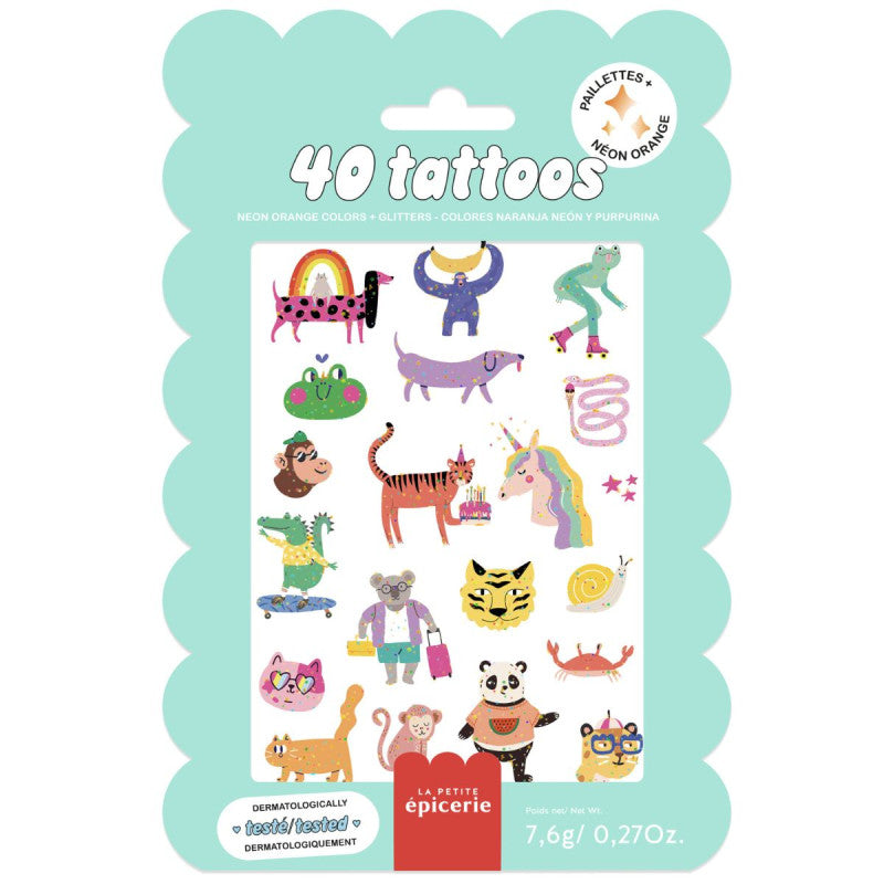 Cute Animal Glitter Tattoos