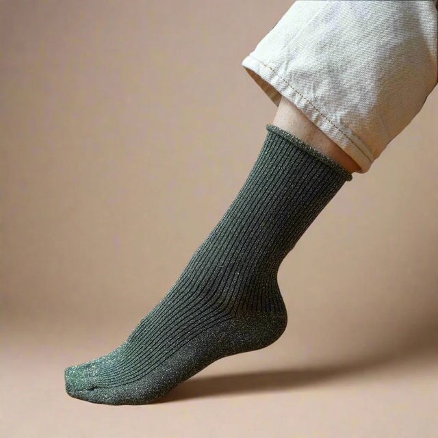 Glitter Socks: Khaki