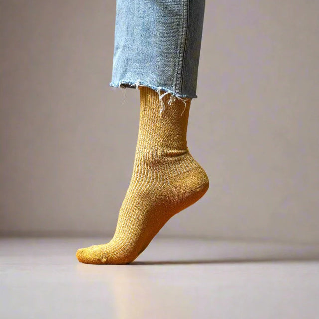Glitter Socks: Mustard