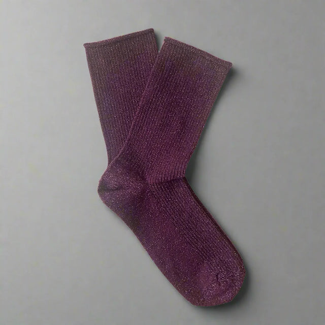 Glitter Socks: Burgundy