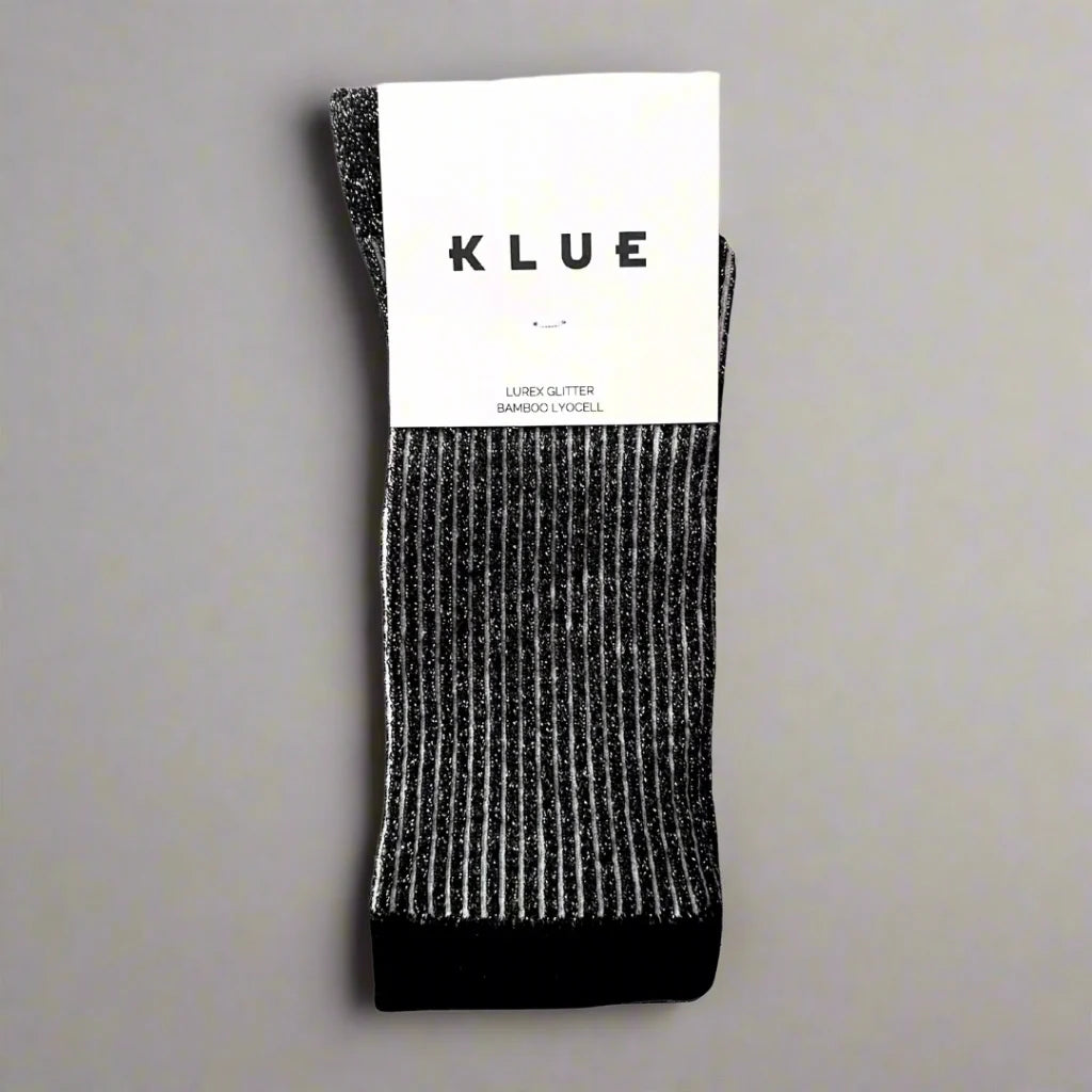 Glitter Stripe Socks: Black