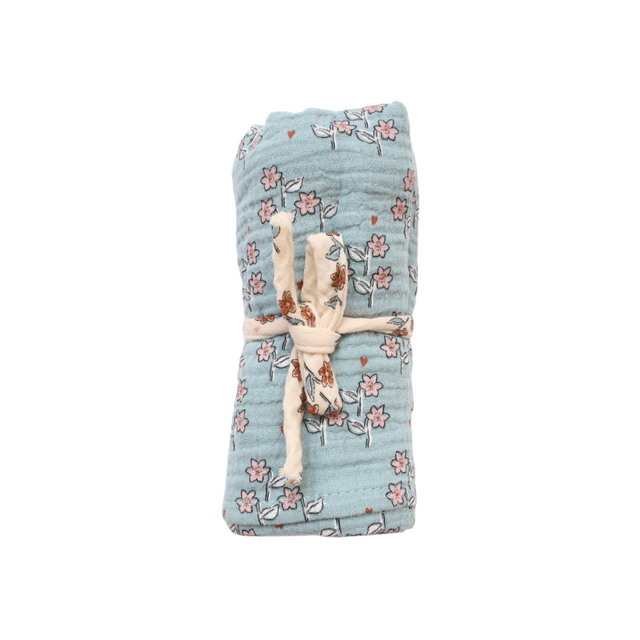 Blue Floral Swaddle
